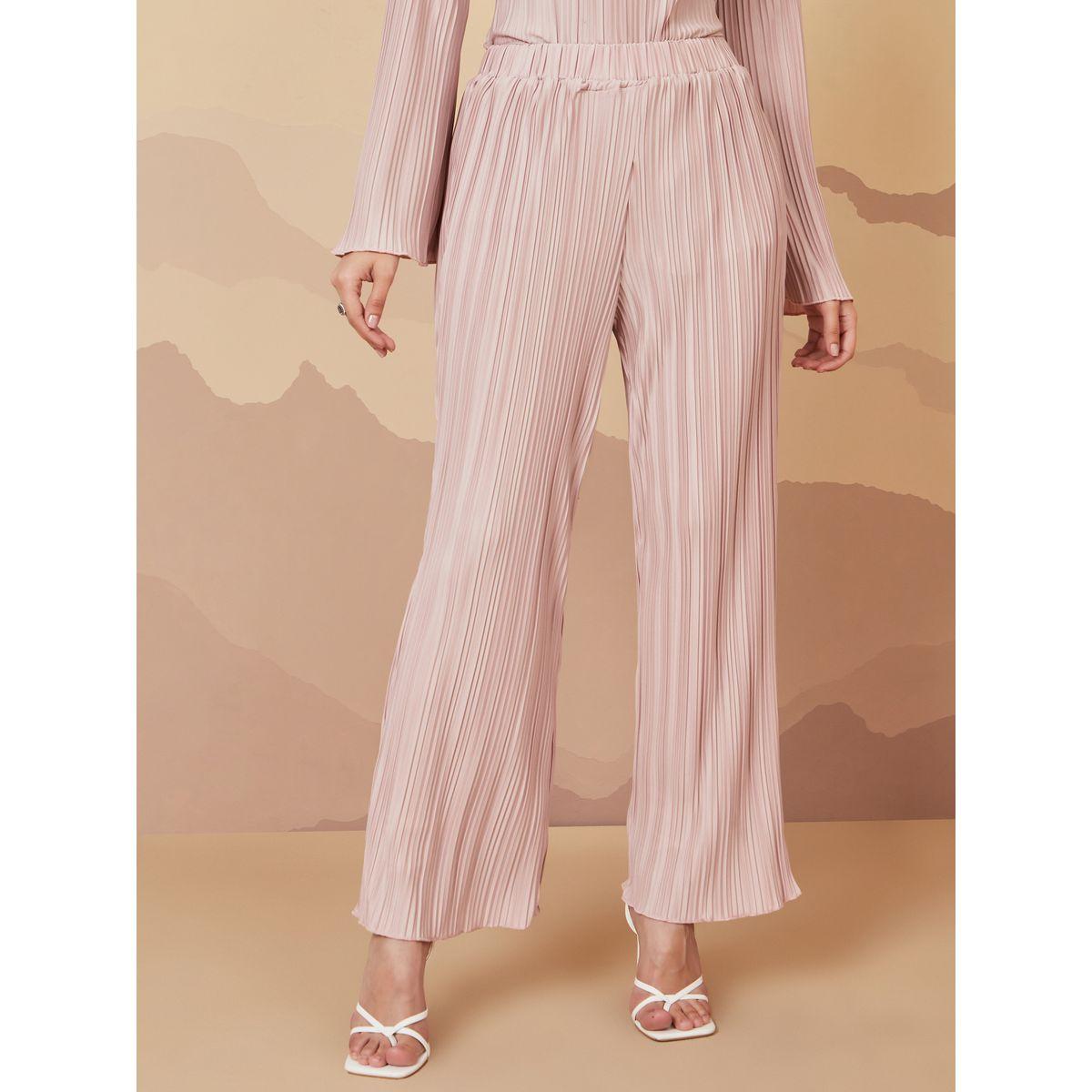 بنطال بقصة واسعة وخصر مطاطي-women-clothing-bottoms-trousers-image-1
