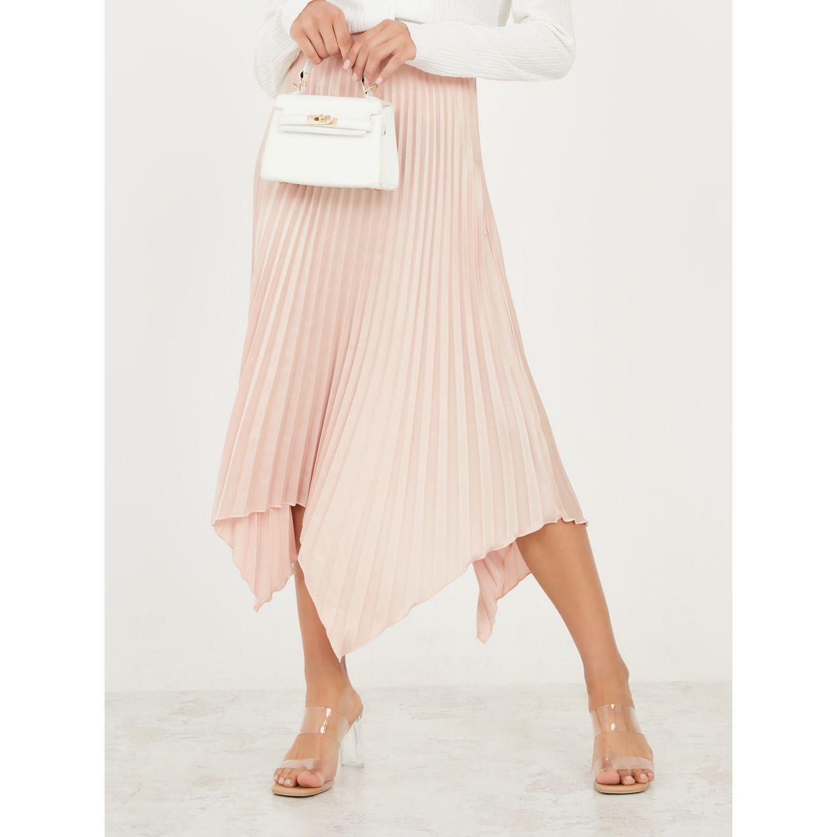 Styli Limited Pleated Midi Skirt with Handkerchief Hem-women-clothing-bottoms-skirts-image-1