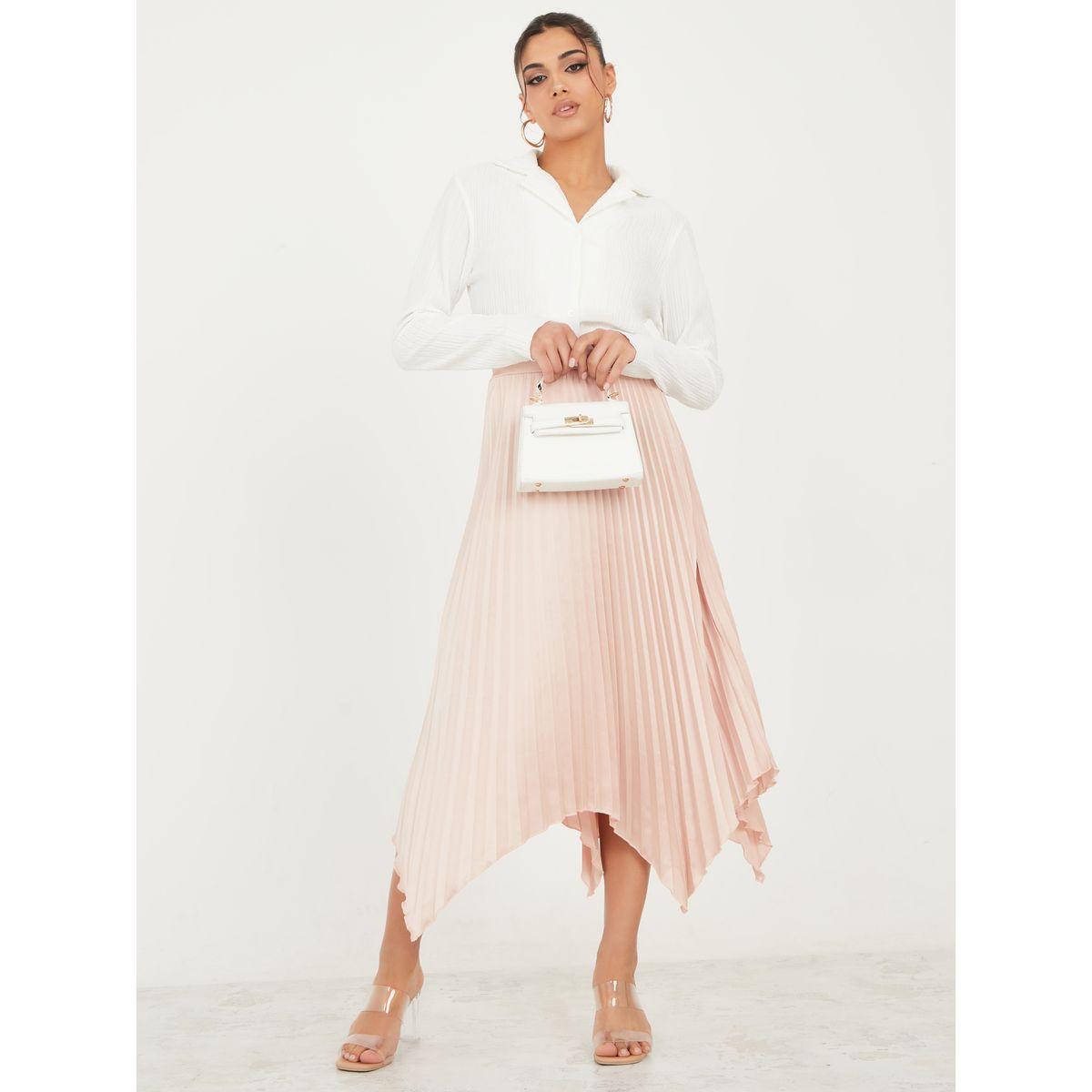 Styli Limited Pleated Midi Skirt with Handkerchief Hem-women-clothing-bottoms-skirts-image-2