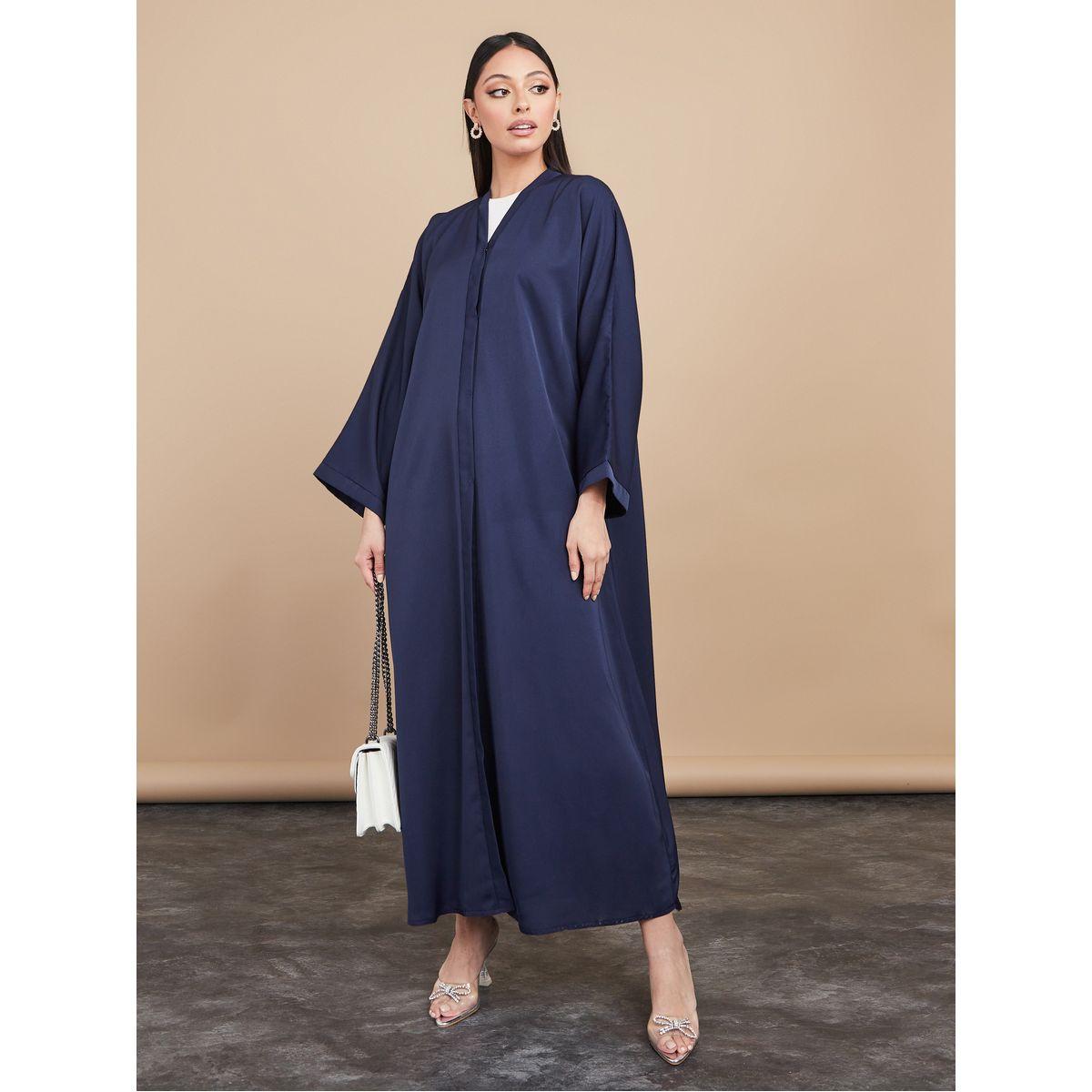 Styli V Neck Casual Abaya with Matching Sheila-women-arabicclothing-abayas-image-3