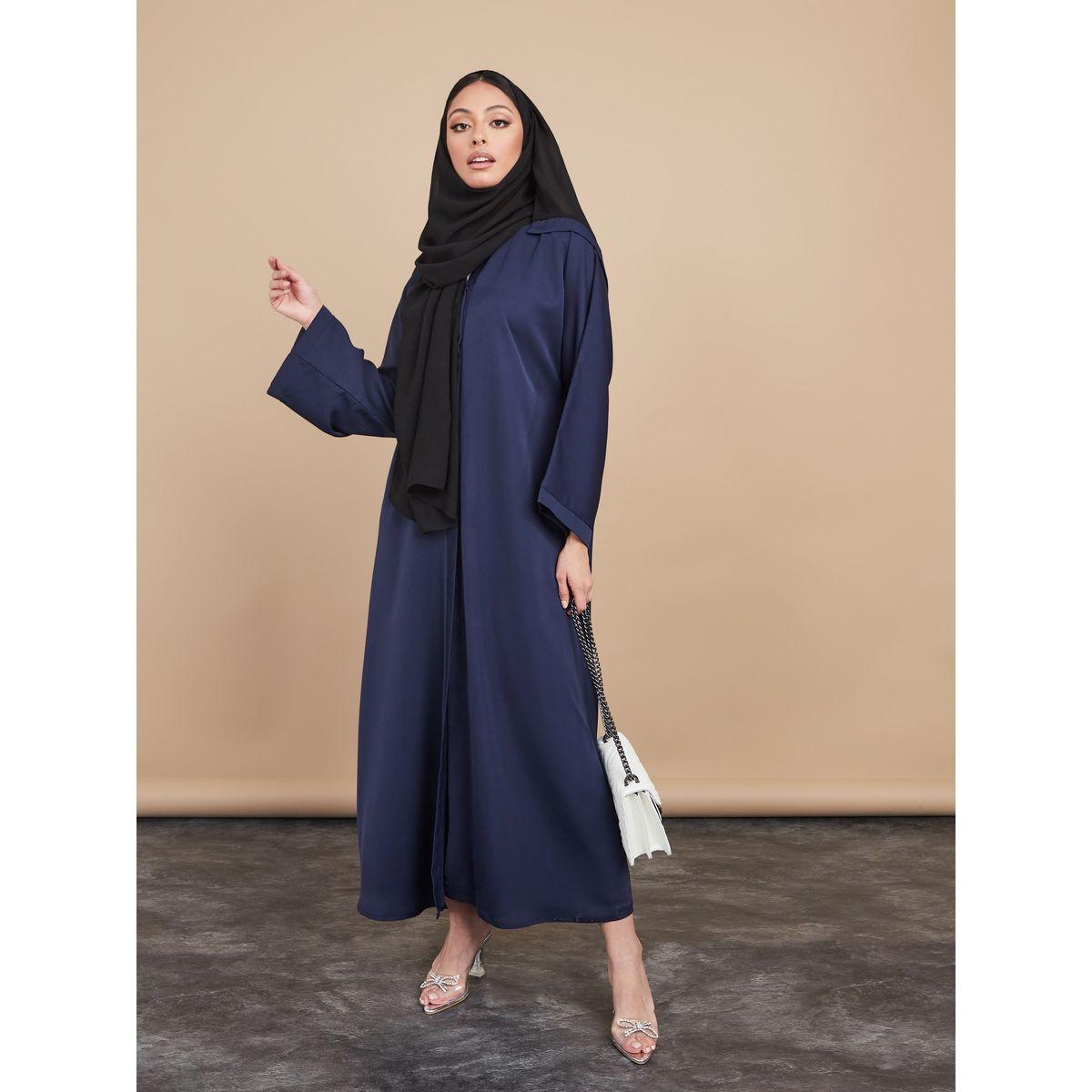 Styli V Neck Casual Abaya with Matching Sheila-women-arabicclothing-abayas-image-4
