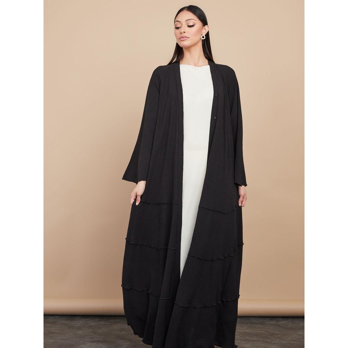 Styli Frill Detail Abaya with Button Closure-women-arabicclothing-abayas-image-2