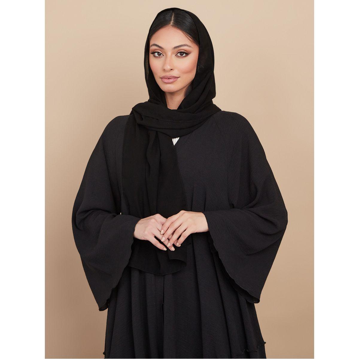Styli Frill Detail Abaya with Button Closure-women-arabicclothing-abayas-image-5