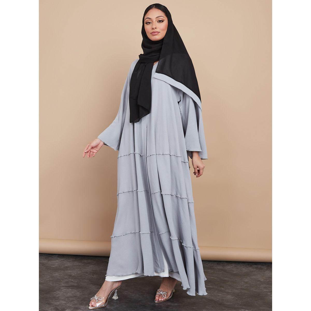 Styli Frill Detail Abaya with Button Closure-women-arabicclothing-abayas-image-5