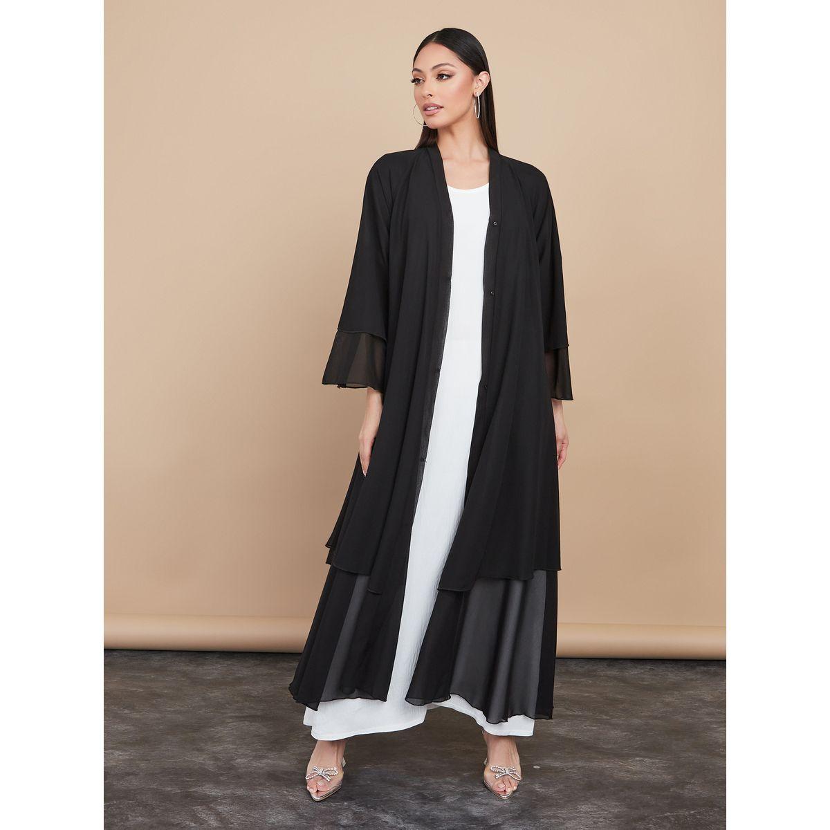 عباية مزينة بطبقات وأزرار غلق-women-arabicclothing-abayas-image-1