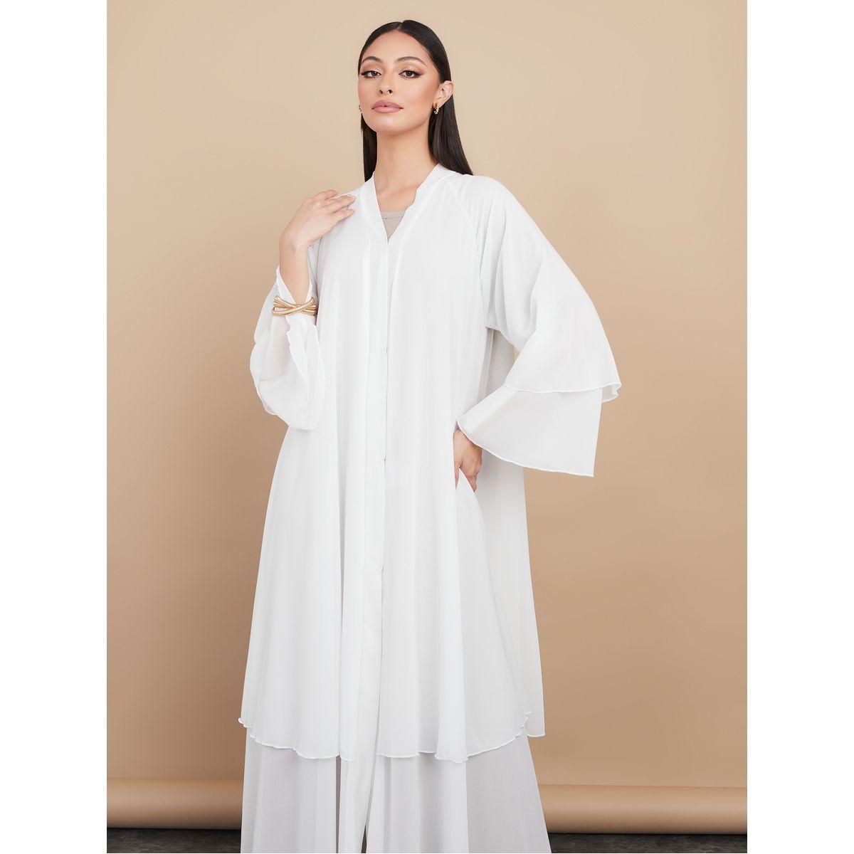 Styli Layered Georgette Abaya with Button Closure-women-arabicclothing-abayas-image-3