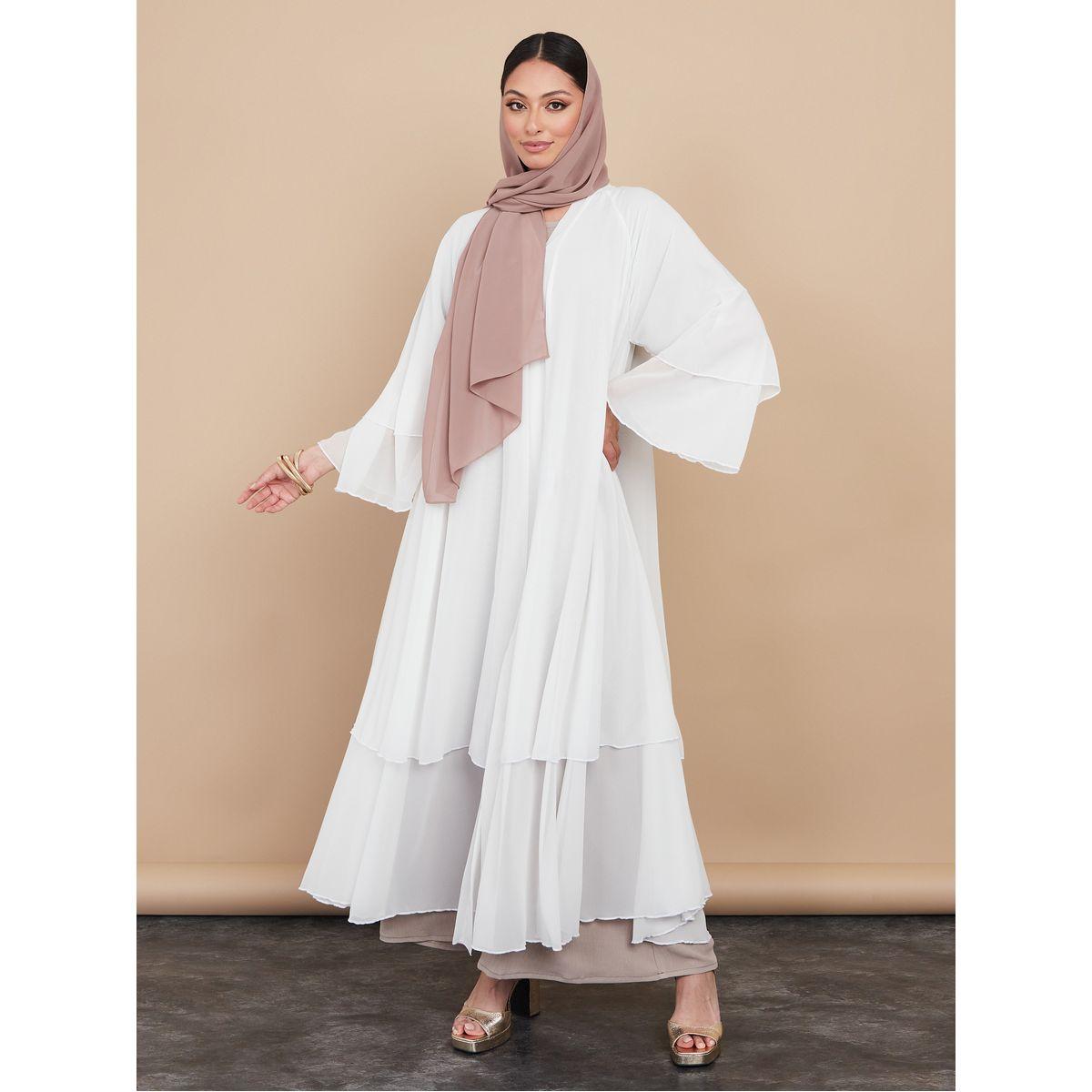 Styli Layered Georgette Abaya with Button Closure-women-arabicclothing-abayas-image-5