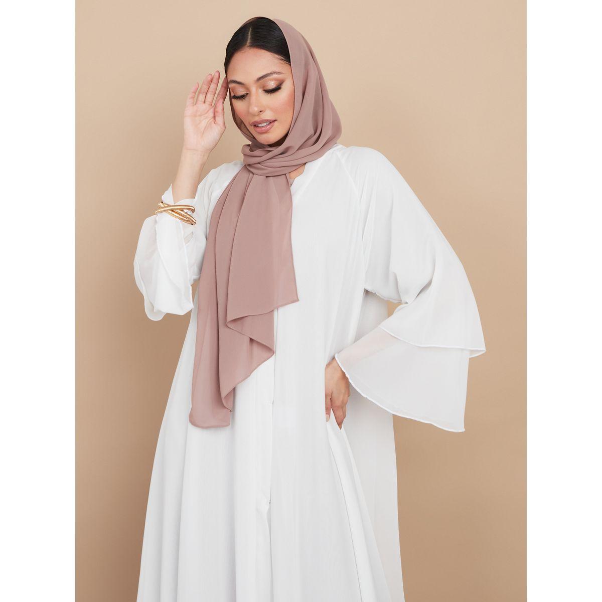 Styli Layered Georgette Abaya with Button Closure-women-arabicclothing-abayas-image-6