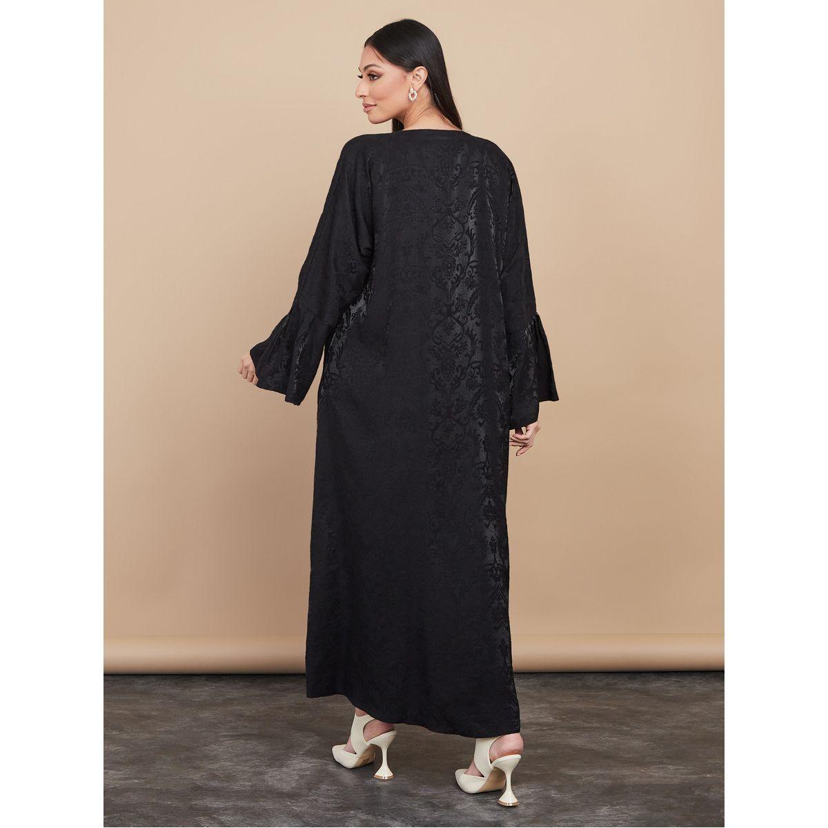 Styli Jacquard Pattern Abaya with Matching Sheila-women-arabicclothing-abayas-image-7