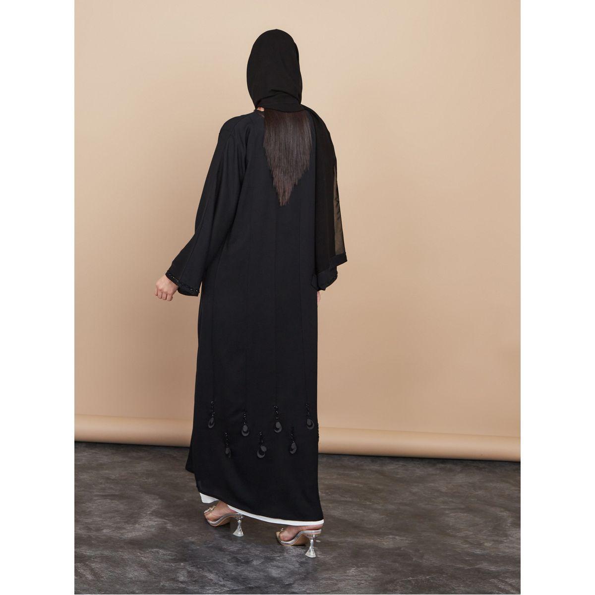 Styli Bottom Sequin Work Abaya with Matching Sheila-women-arabicclothing-abayas-image-4