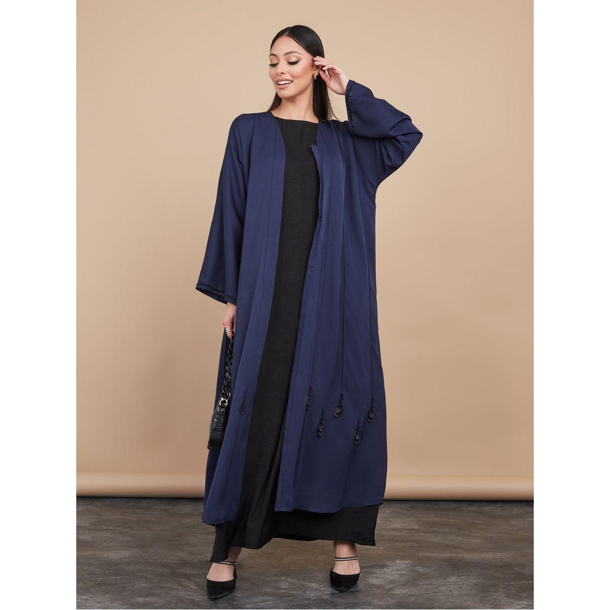 Styli Bottom Sequin Work Abaya with Matching Sheila-women-arabicclothing-abayas-image-2
