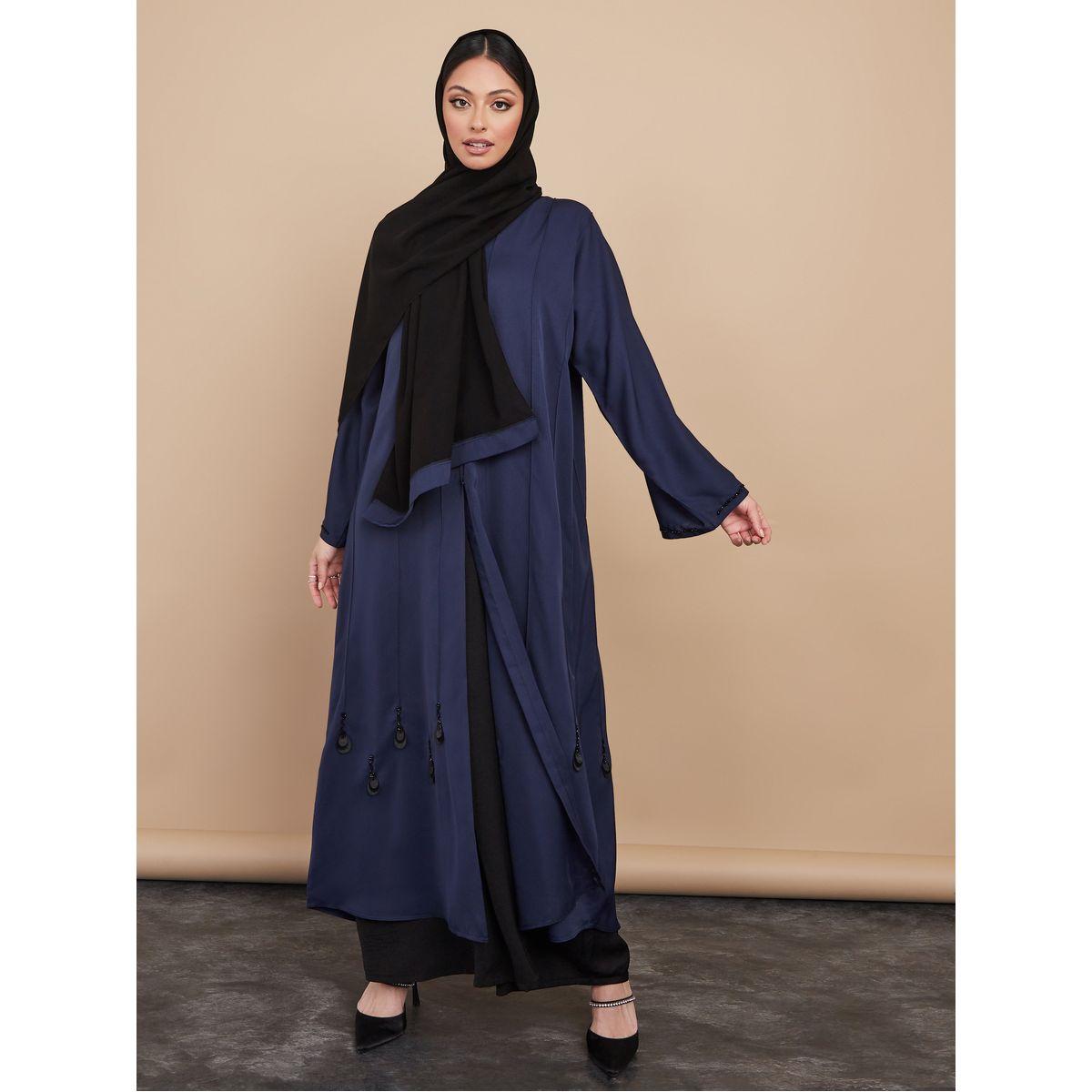 Styli Bottom Sequin Work Abaya with Matching Sheila-women-arabicclothing-abayas-image-5