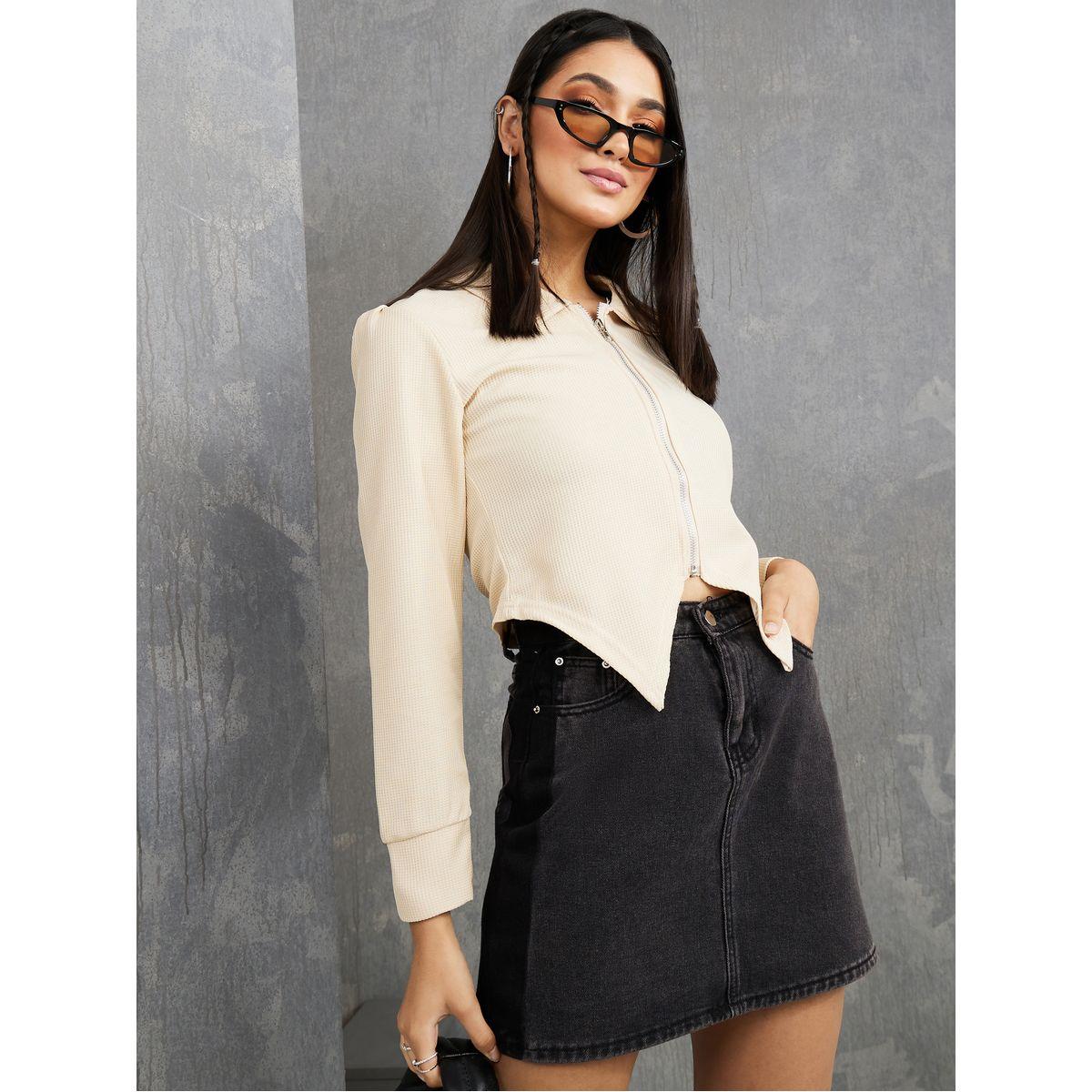 بلوزة بياقة بولو وسحاب غلق-women-clothing-tshirts-image-3