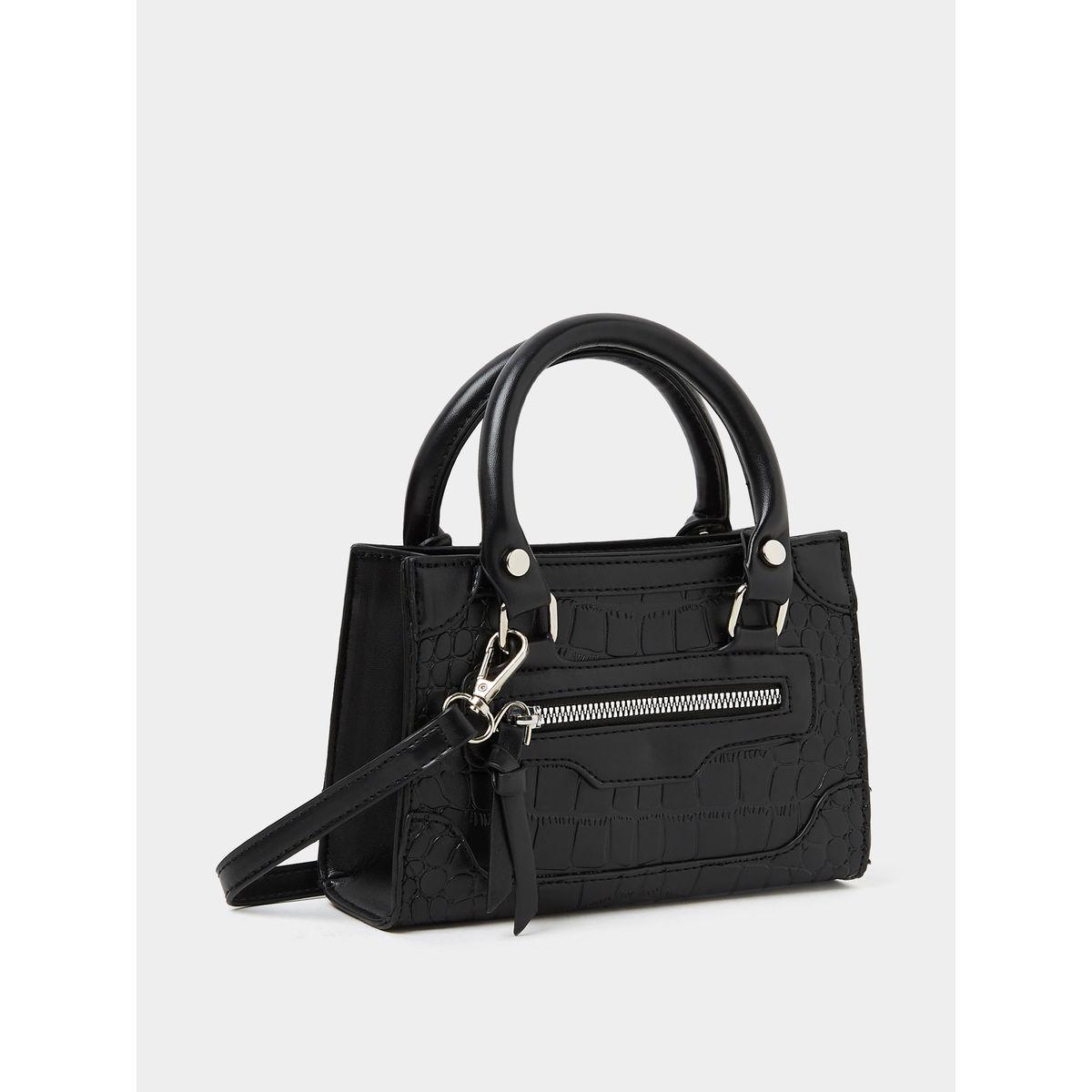 Styli Croc Texture City Bag with Detachable Strap-women-bagsandwallets-handbags-image-1