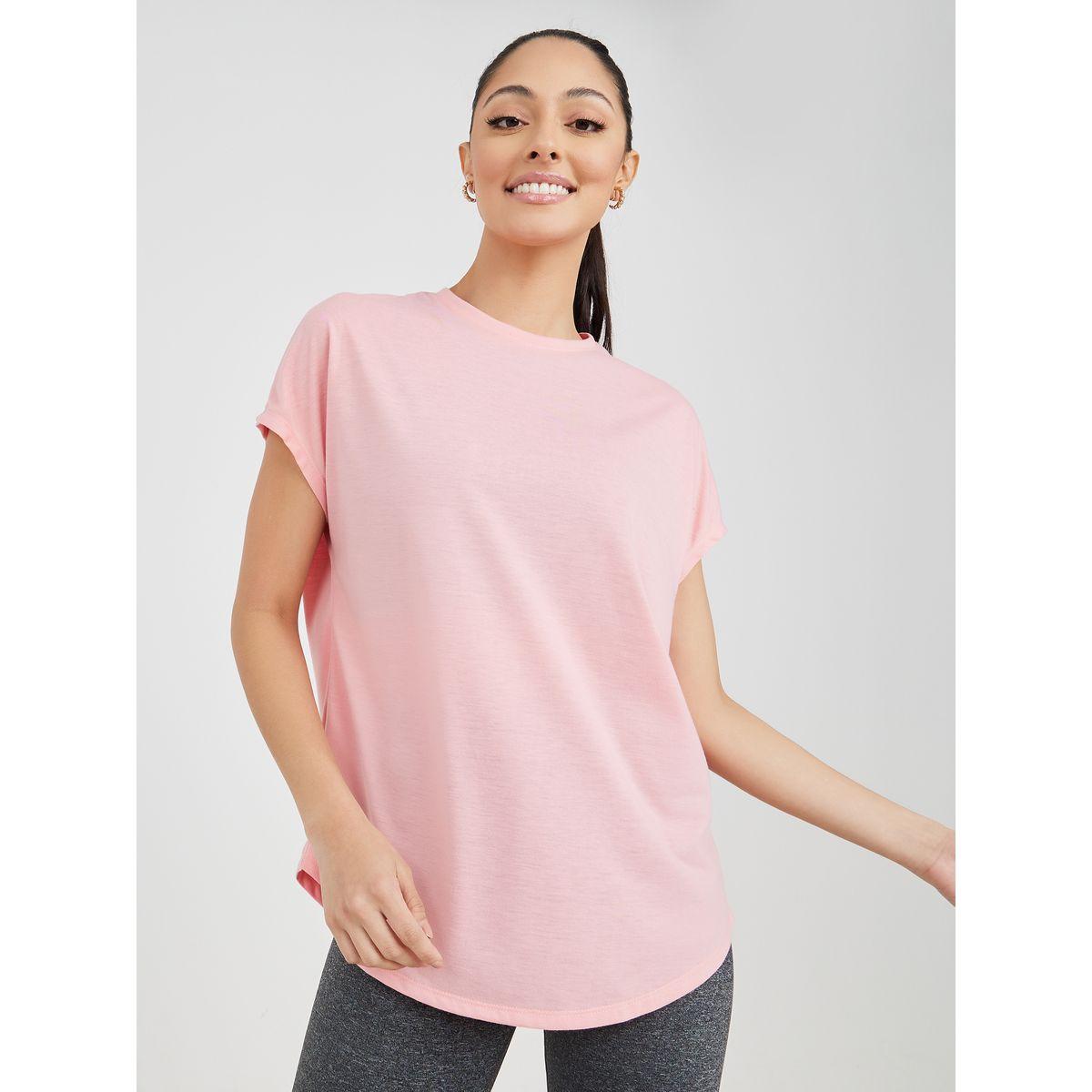 Styli Active Pack of 2 - Solid Curved Hem Activewear Top-women-clothing-sportswearandactivewear-tshirtsandvests-image-2