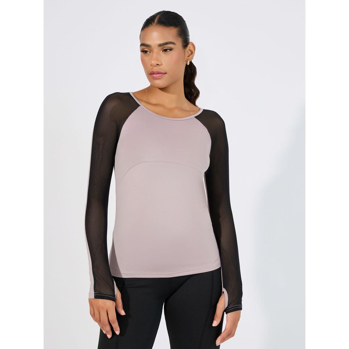 Styli Active Mesh Insert Thumbhole Top-women-clothing-sportswearandactivewear-tshirtsandvests-image-1