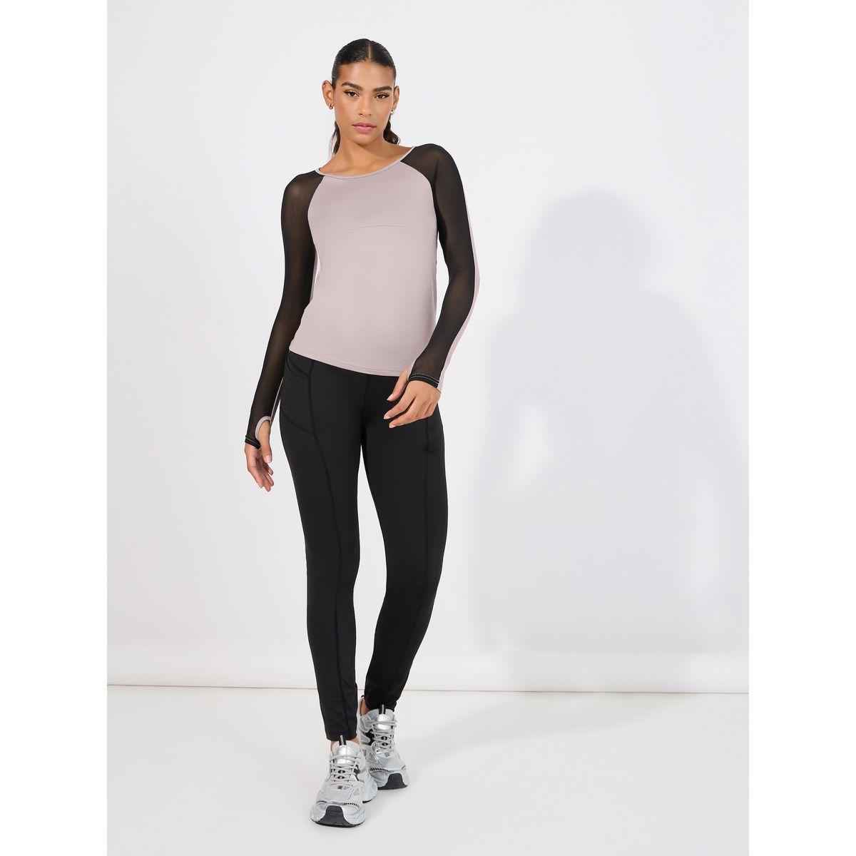 Styli Active Mesh Insert Thumbhole Top-women-clothing-sportswearandactivewear-tshirtsandvests-image-2