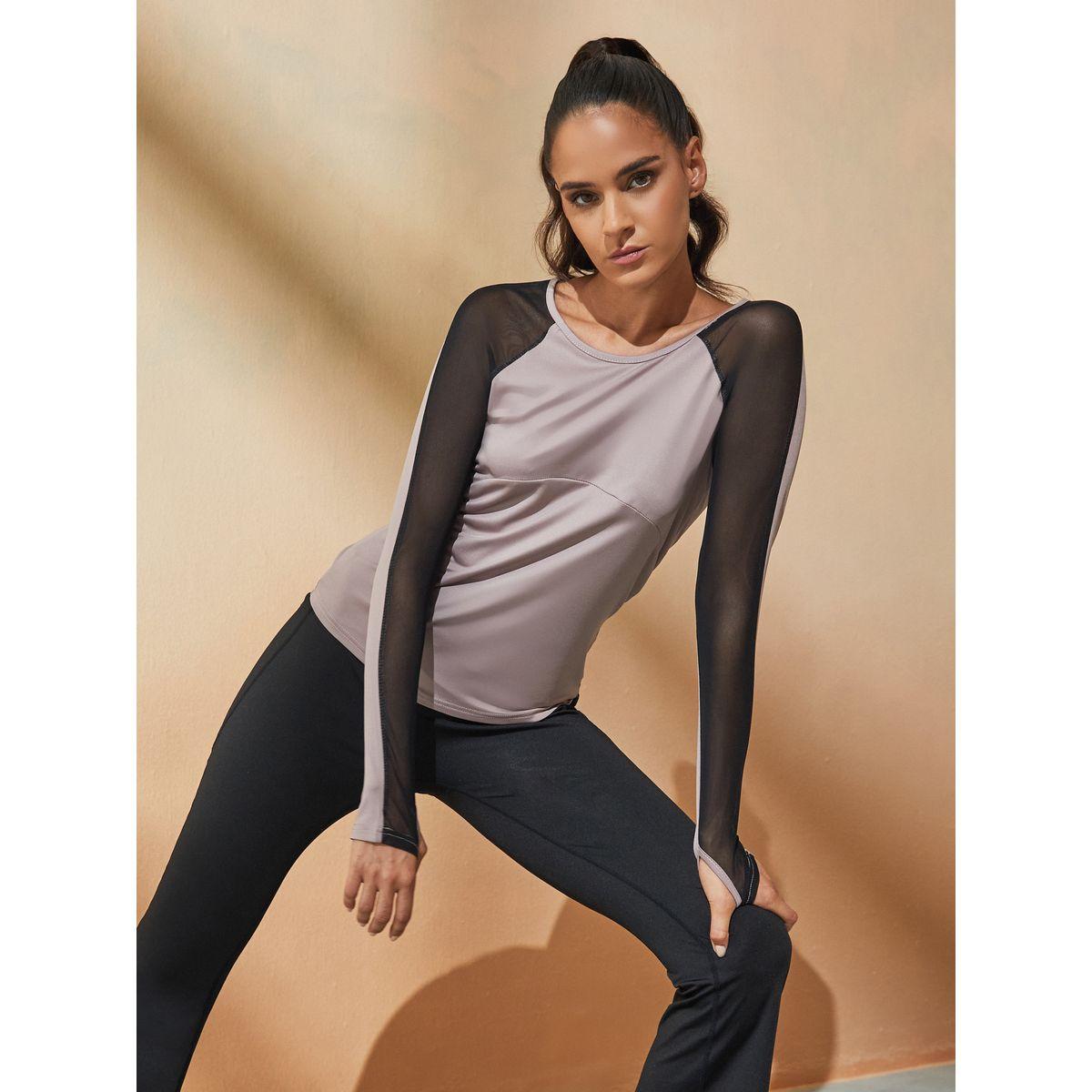Styli Active Mesh Insert Thumbhole Top-women-clothing-sportswearandactivewear-tshirtsandvests-image-6