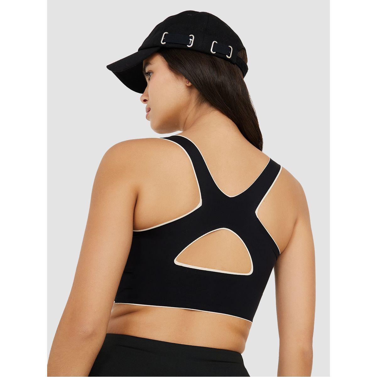 Styli Active Contrast Piping Detail Back Cut Out Sports Bra-women-clothing-sportswearandactivewear-sportsbras-image-4