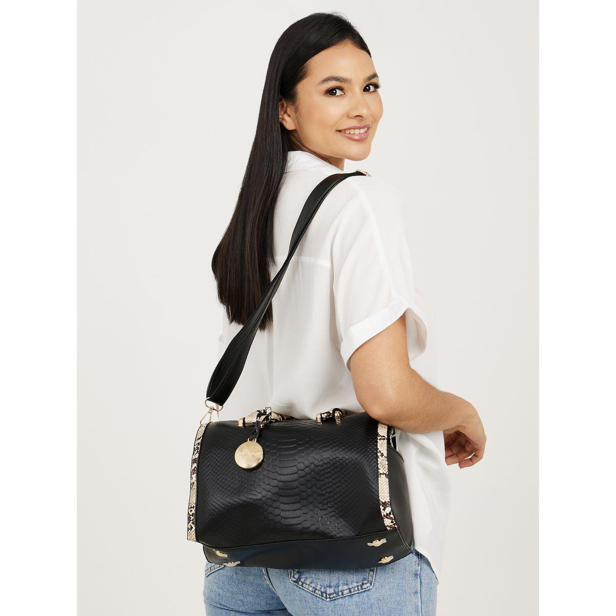 Styli Snakeskin Print Textured Handbag-women-bagsandwallets-handbags-image-4
