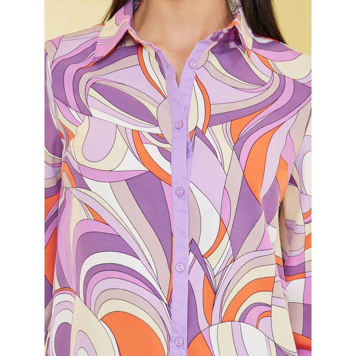 بلوزة مطبعة بطبعة مجردة-women-clothing-shirtsandblouses-shirts-image-4