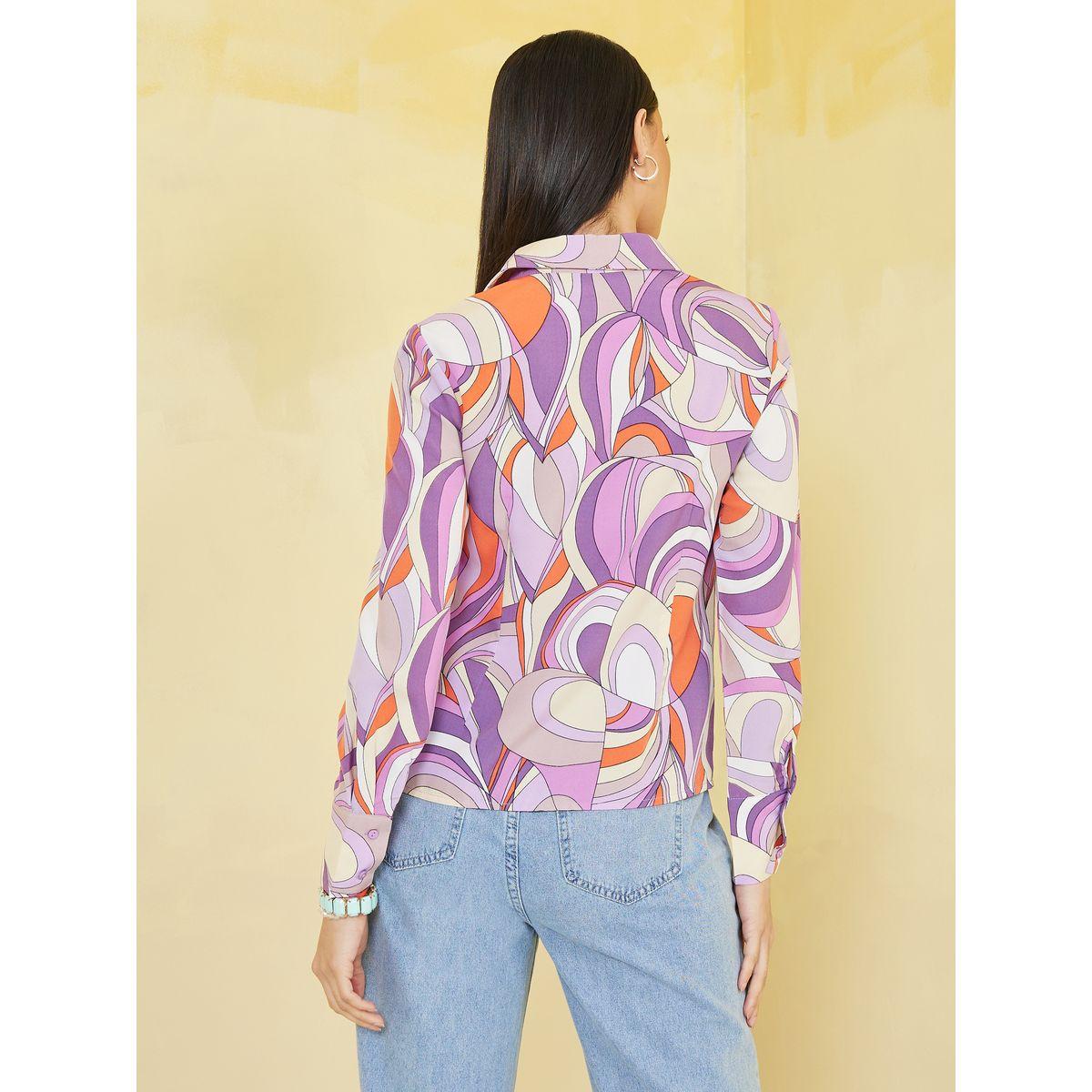 بلوزة مطبعة بطبعة مجردة-women-clothing-shirtsandblouses-shirts-image-5