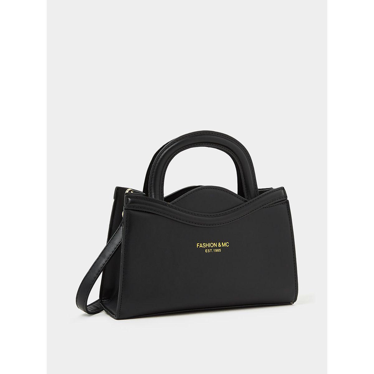 Styli Solid Handbag with Zip Closure-women-bagsandwallets-handbags-image-1