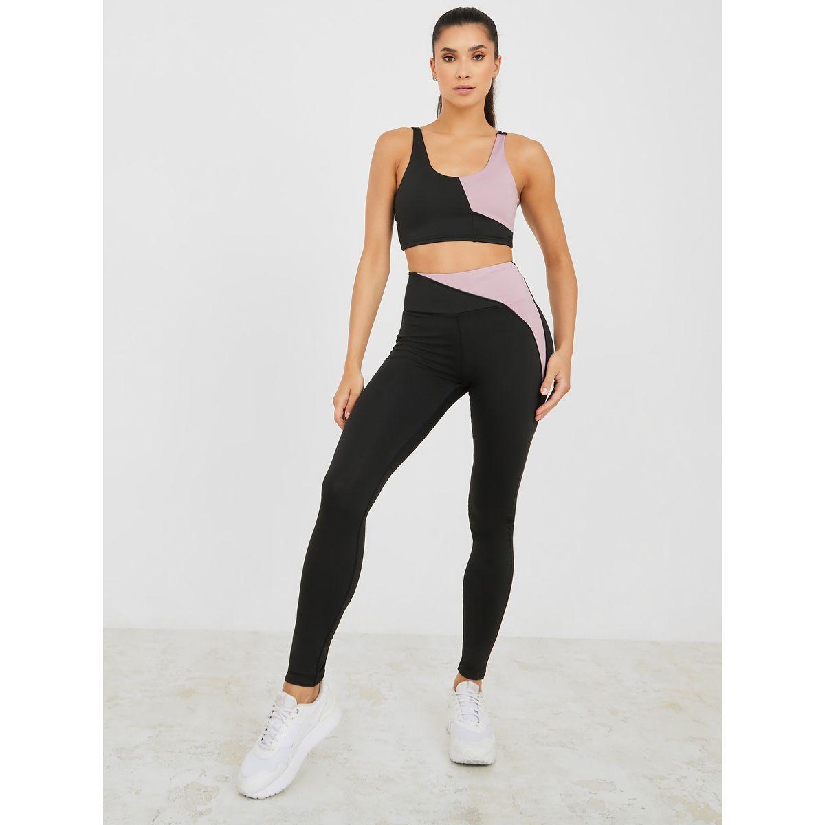 Styli Active Colorblock Double Strap Sports Bra & Leggings Active Set-women-clothing-sportswearandactivewear-trackpantsandtracksuits-image-1