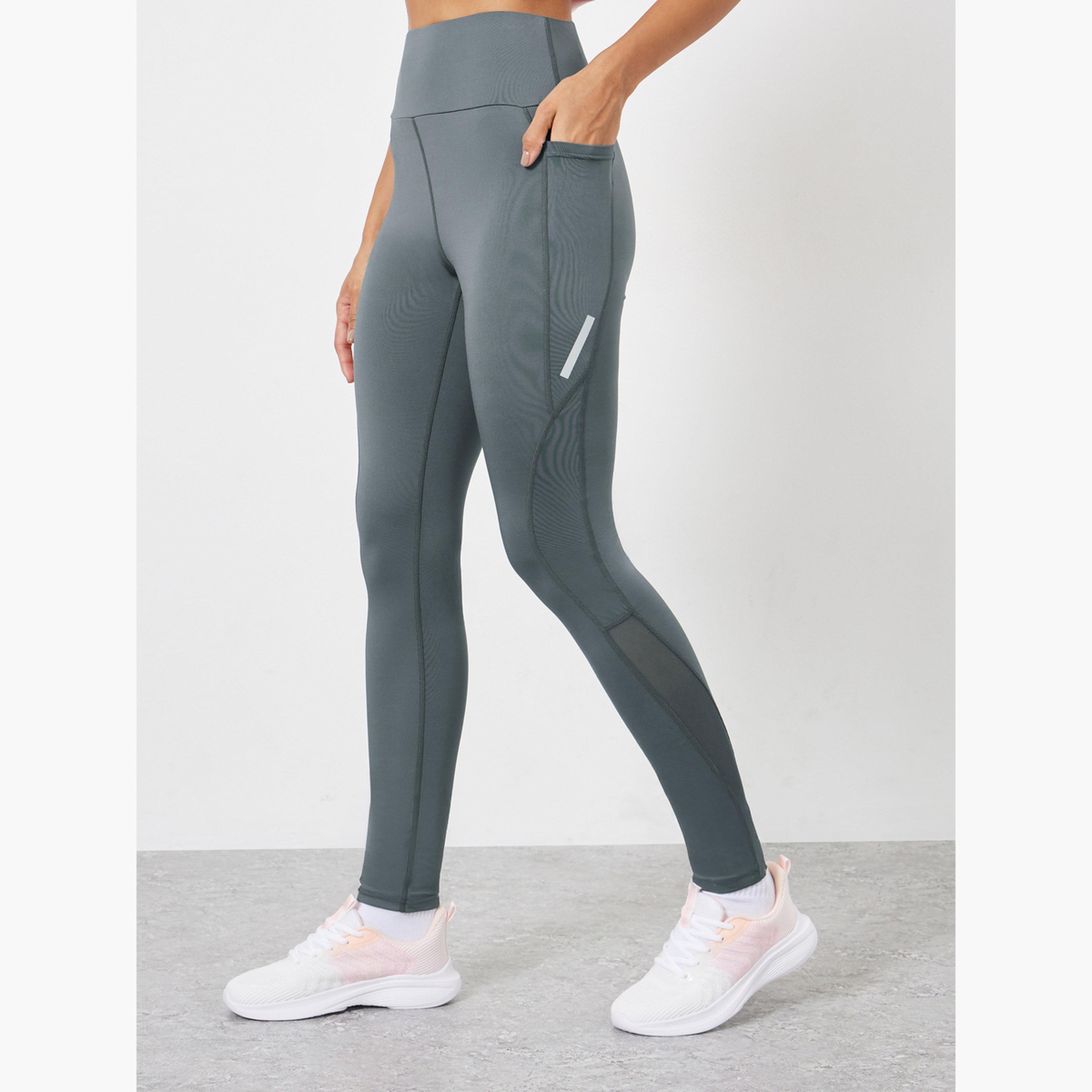Styli Charcoal Single Side Reflector Stripe Leggings-women-clothing-sportswearandactivewear-bottoms-leggings-image-3