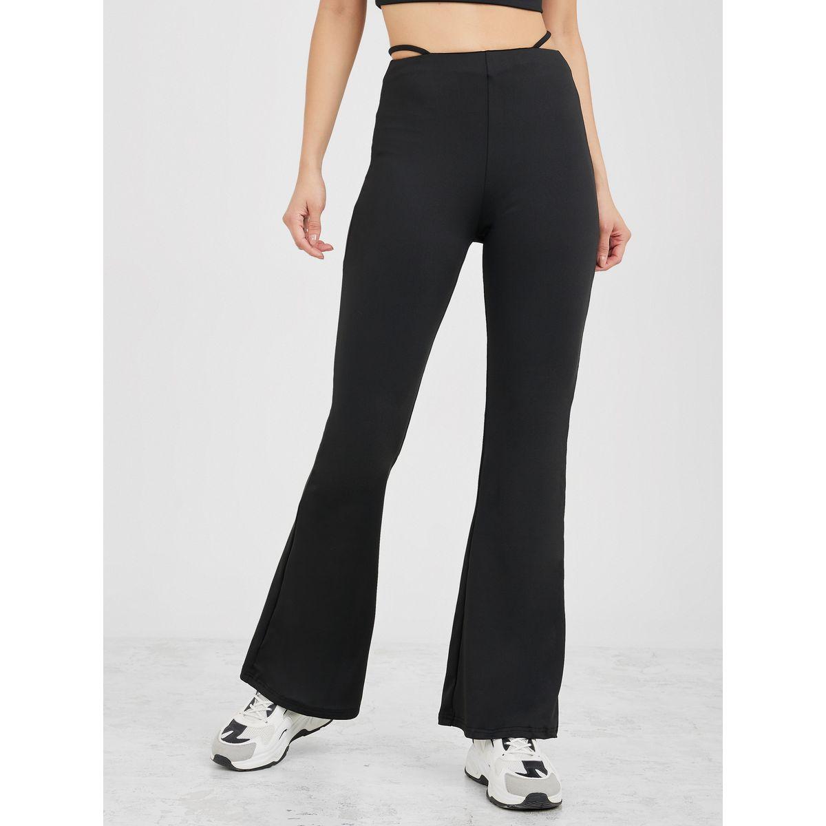 Styli Active Waist Strap Detail Active Flared Leggings-women-clothing-sportswearandactivewear-bottoms-image-1