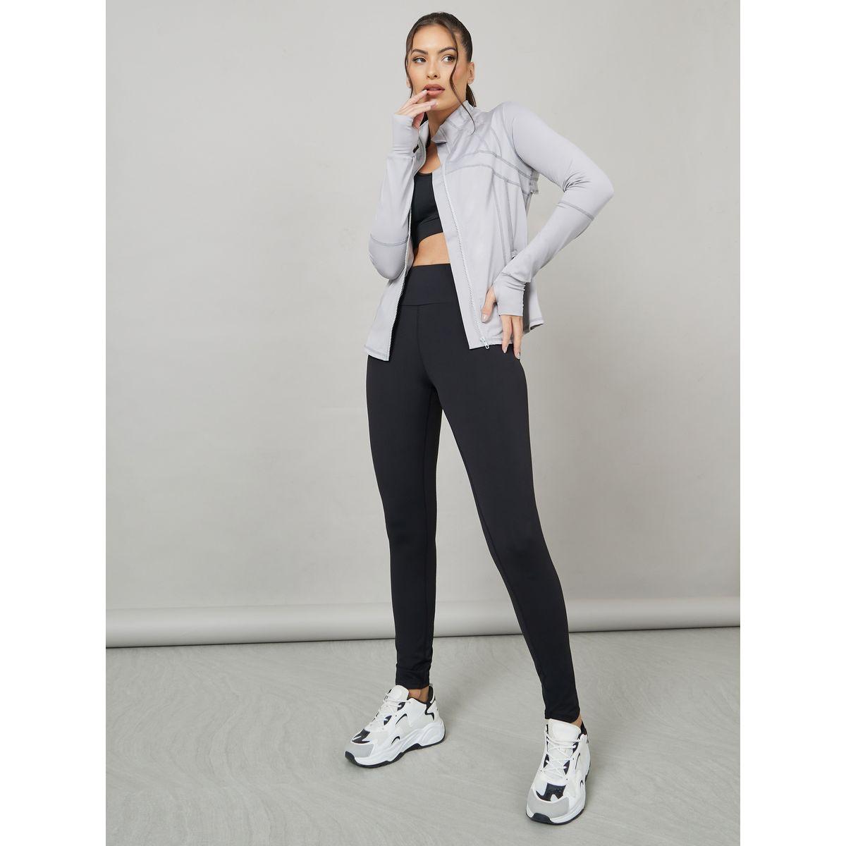 Styli Active Zip Slit Pockets Overlay Flap Back Detail Thumbhole Active Jacket-women-clothing-sportswearandactivewear-coatsandjackets-jackets-image-2
