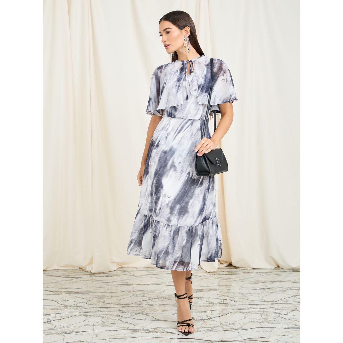 Styli Overlay Marble Print A-Line Midi Dress-women-clothing-dresses-image-1
