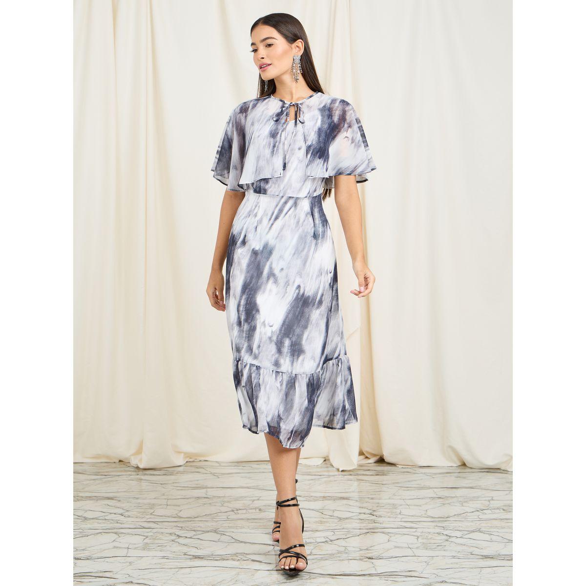 Styli Overlay Marble Print A-Line Midi Dress-women-clothing-dresses-image-2
