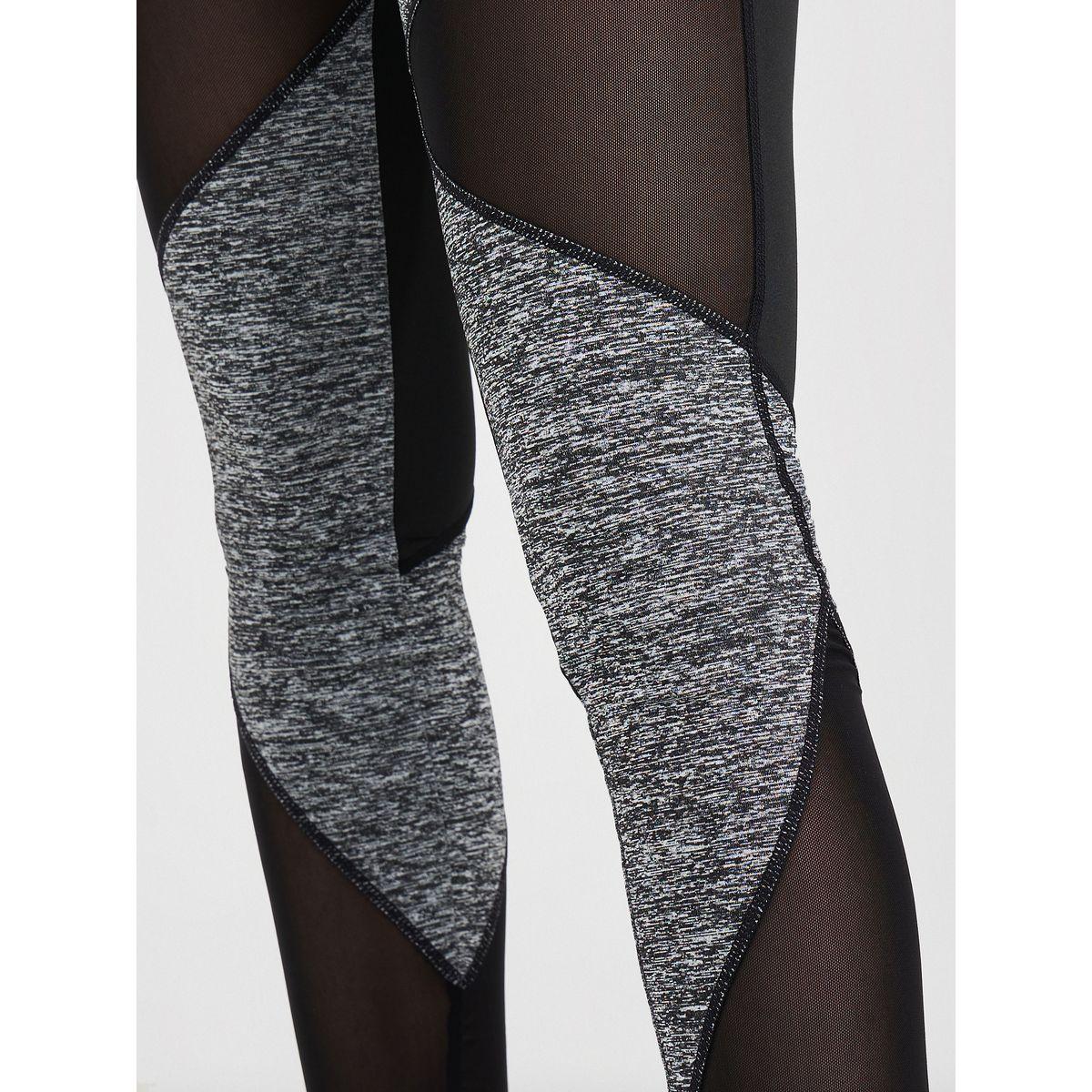 Styli Active Melange Colorblock Mesh Insert Active Leggings-women-clothing-sportswearandactivewear-bottoms-image-3