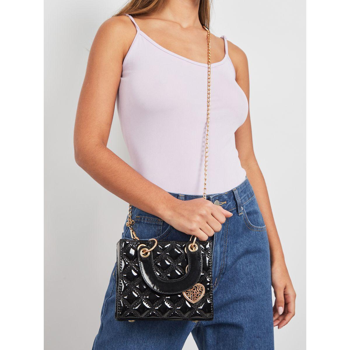 Styli Quilted Handbag with Chain Strap-women-bagsandwallets-handbags-image-3