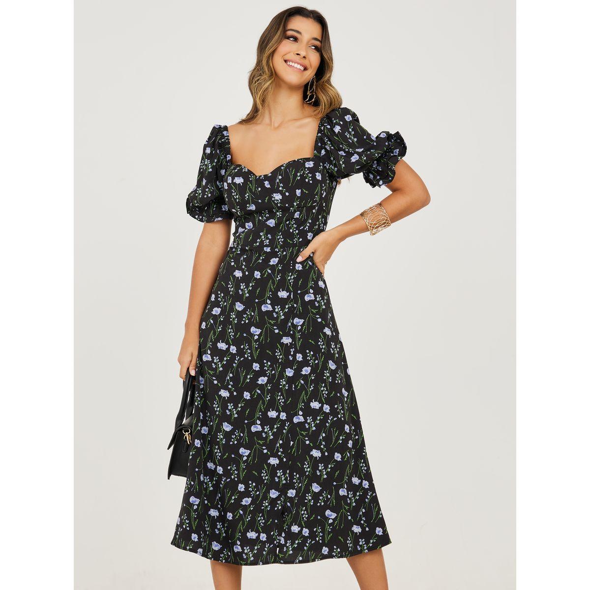 فستان ميدي بياقة شكل قلب-women-clothing-dresses-image-2
