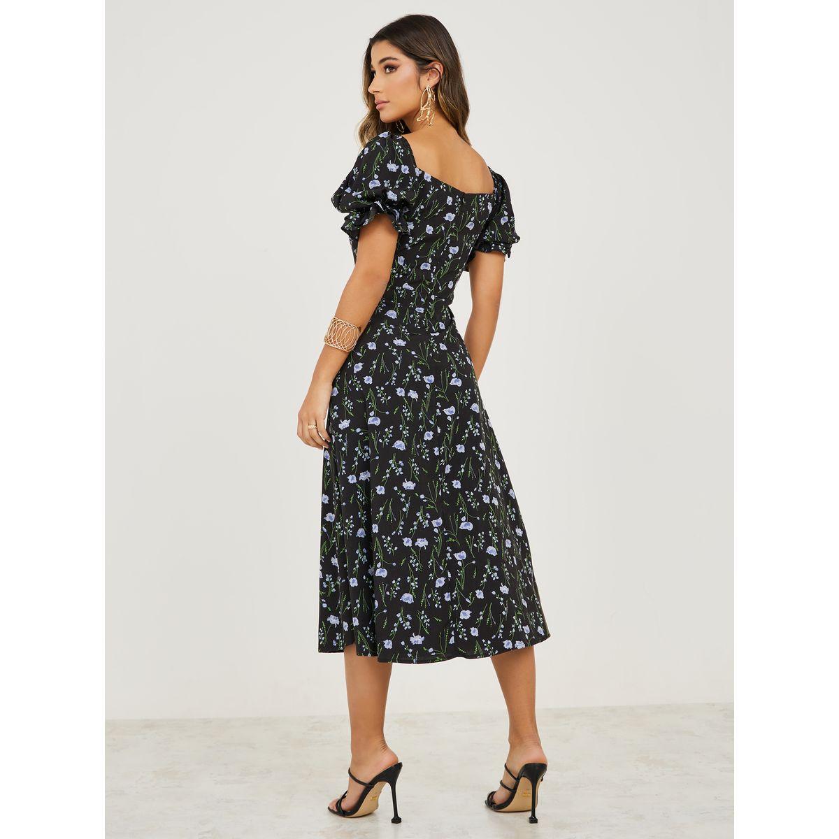 فستان ميدي بياقة شكل قلب-women-clothing-dresses-image-4