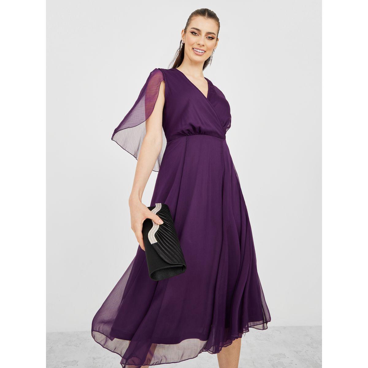 Styli Cape Sleeve A-Line Midi Dress-women-clothing-dresses-image-2