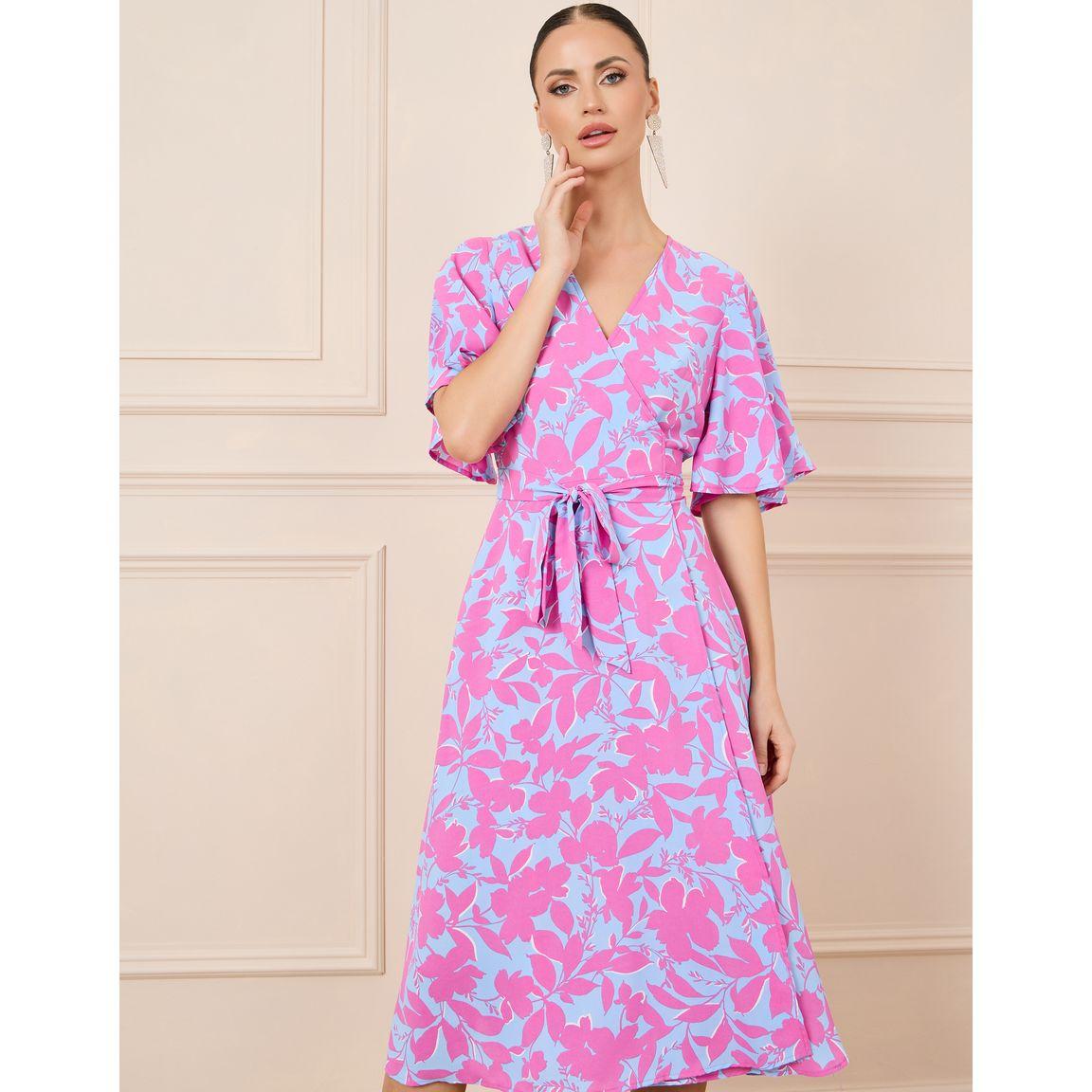 فستان ميدي مطبع بطبعة زهور-women-clothing-dresses-image-2