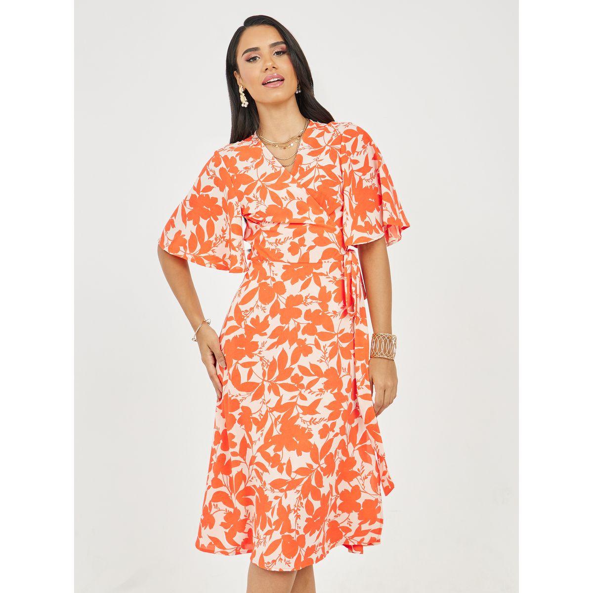 Styli Floral Print A-Line Wrap Midi Dress-women-clothing-dresses-image-2