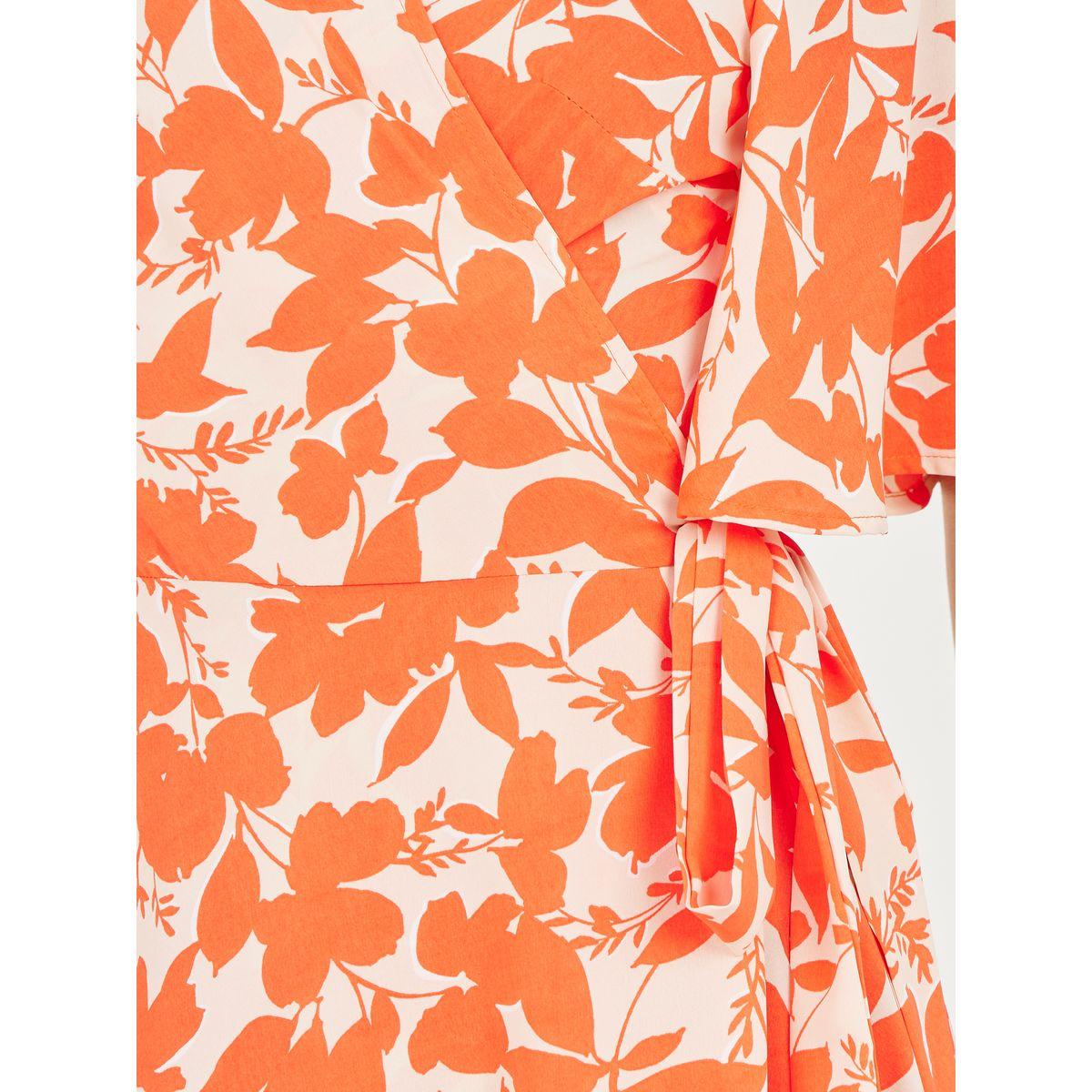 فستان ميدي بنمط لف وطبعة زهور-women-clothing-dresses-image-3