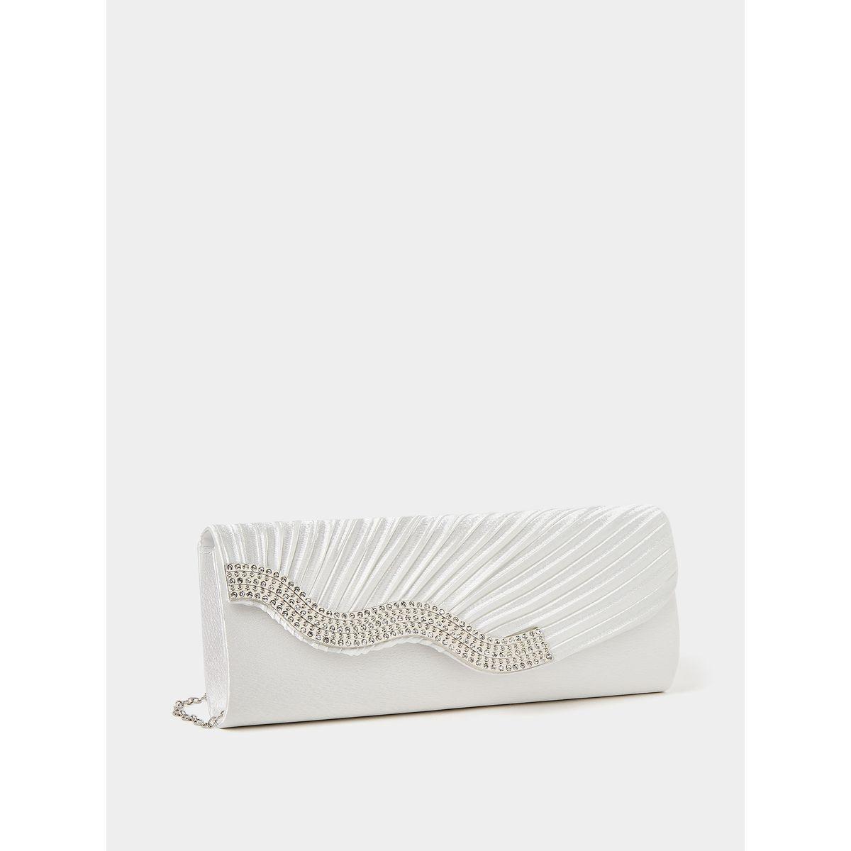 Styli Embellished Panel Pleated Wallet with Chain Strap-women-bagsandwallets-wallets-image-1