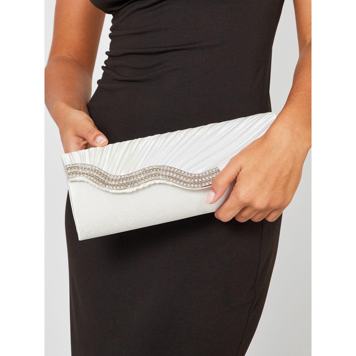 Styli Embellished Panel Pleated Wallet with Chain Strap-women-bagsandwallets-wallets-image-2