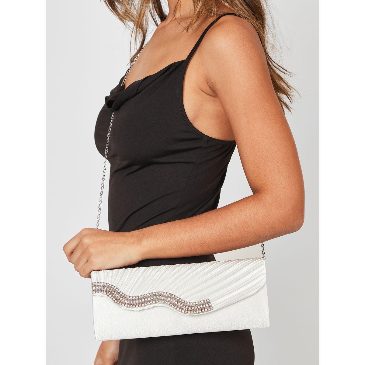 Styli Embellished Panel Pleated Wallet with Chain Strap-women-bagsandwallets-wallets-image-3