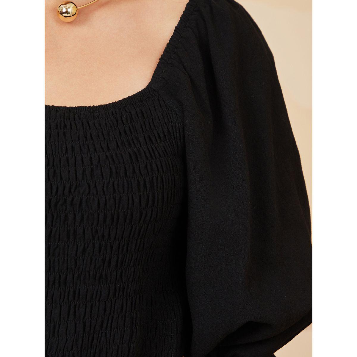 فستان ميدي بتفاصيل مزمومة-women-clothing-dresses-image-3