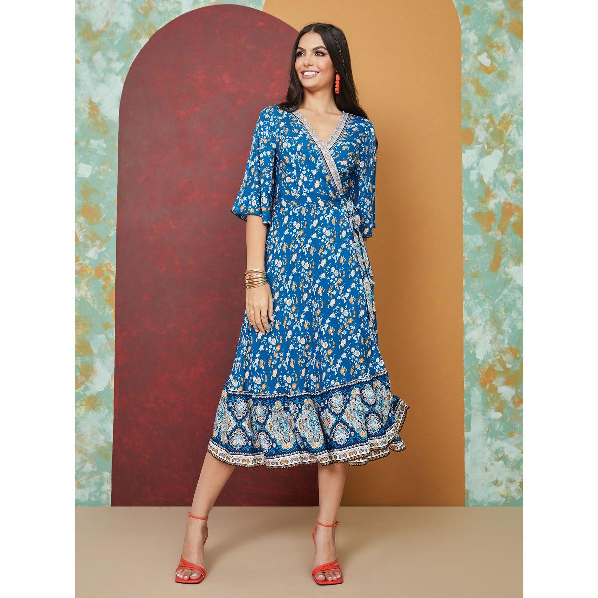 Styli Bohemian Print Wrap Midi Dress-women-clothing-dresses-image-2