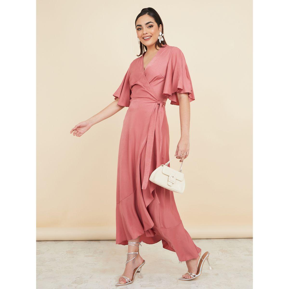 Styli Frill Sleeve Wrap Maxi Dress-women-clothing-dresses-image-1