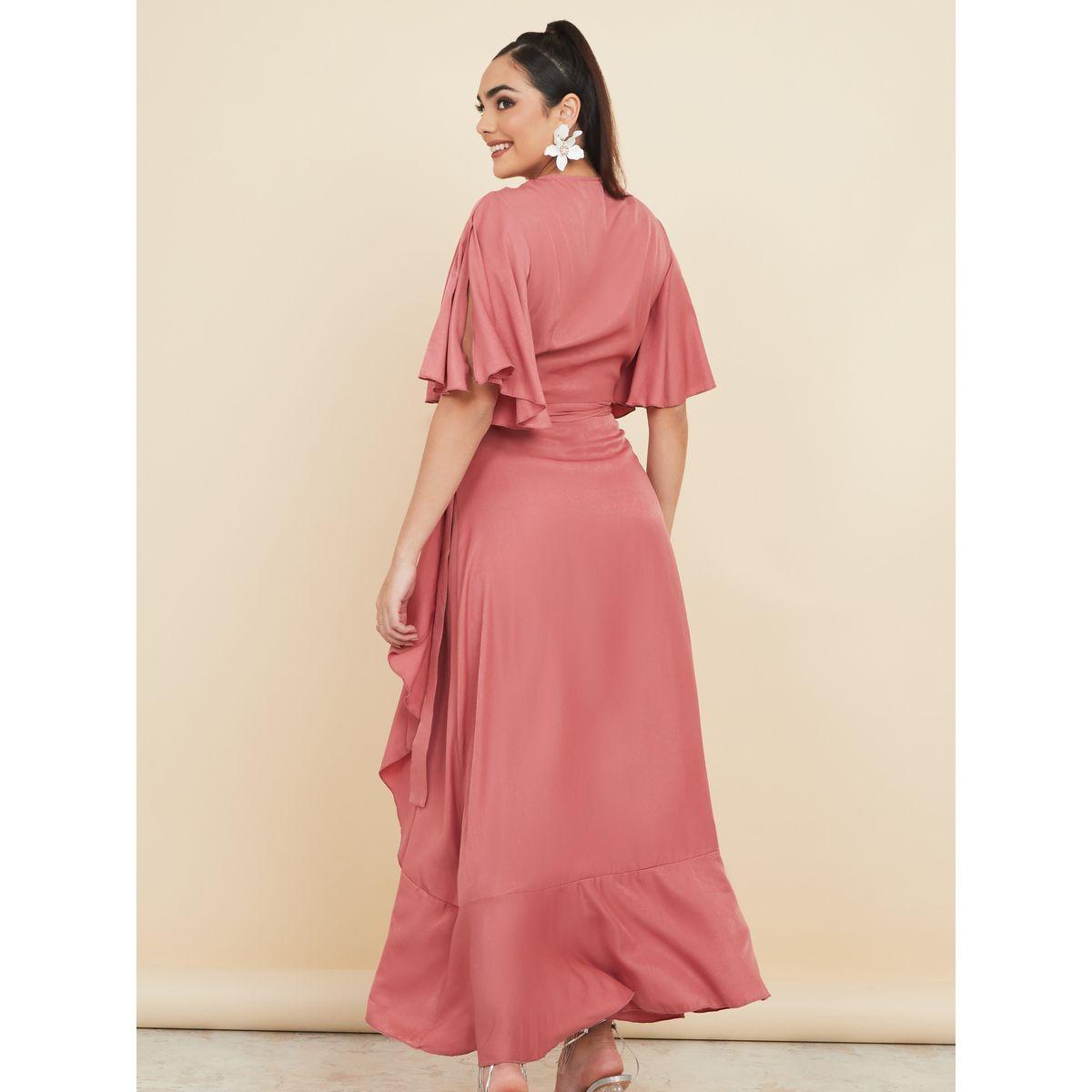 فستان طويل بنمط لف وكشكش-women-clothing-dresses-image-4