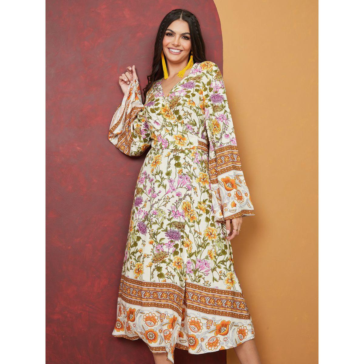فستان ميدي مطبع بزهور-women-clothing-dresses-image-1
