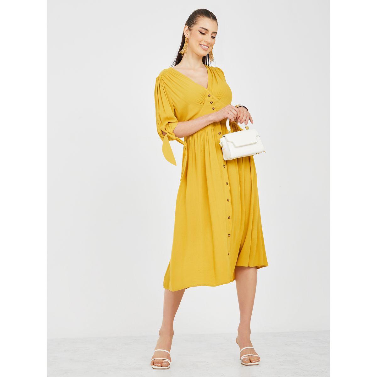فستان ميدي بأكمام وأربطة-women-clothing-dresses-image-2